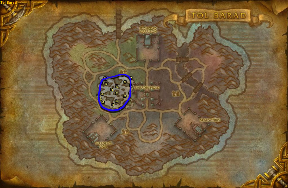Best route for farming Whiptail in Tol Barad.